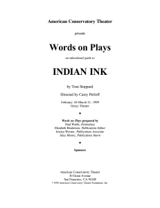 Words on Plays INDIAN INK