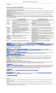 Psychological Assessment  Chapter 1