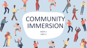 UNIT 2- UNDERSTANDING CONCEPTS OF COMMUNITY IMMERSION