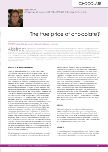 the true price of chocolate-wageningen university and research 335476