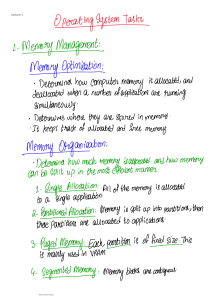 Operating System Memory Management Lecture Notes
