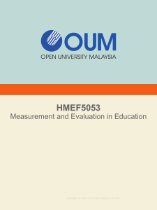 HMEF5053 Measurement and Evaluation in Education vDec19