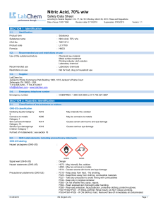 Safety Data Sheet (Nitric Acid)