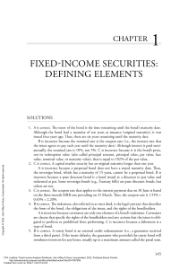Fixed Income Analysis Workbook ---- (CHAPTER 1 Fixed-Income Securities Defining Elements)