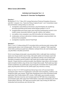 Exercise 1 Overview Tax Regulation