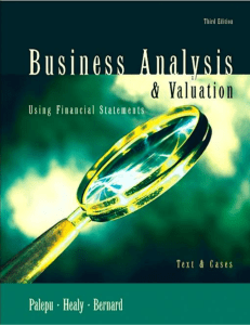business analysis and valuation  text and cases-palepu-Third edition