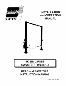 Ammco 9k lift manual
