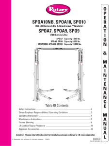 Rotary SPO10 & SPOA10 Operation & Maintenance Manual