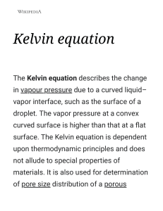 CHM423 Kelvin equation -