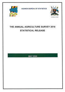 Annual Agricultural Survey 2018 Statistical Release May 2020