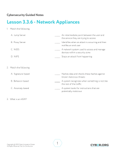 3.3.6 - Network Appliances - Guided Notes