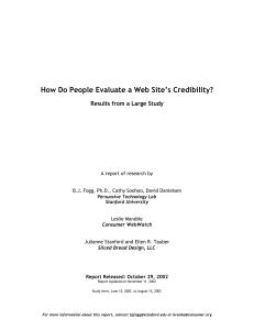 How Do People Evaluate a Web Site's Credibility v37