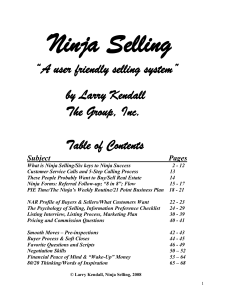 outline of ninja-selling