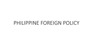 PHILIPPINE FOREIGN POLICY