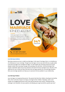 Love Marriage Solutions - Get tips for Love Marriage