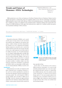 Trends and Future of  Monomer-MMA Technologies