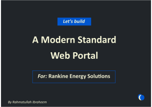 A Modern Standard Web Portal, for Rankine Energy Solutions