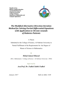 Modified ADI Method for PDEs in Chronic Wound Treatment