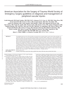 American Association for the Surgery of Trauma–World Society of Emergency Surgery guidelines on diagnosis and management of peripheral vascular injuries
