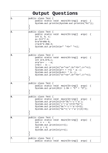 Output Questions Operator