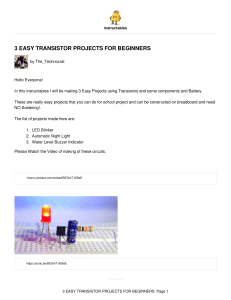 3 EASY TRANSISTOR PROJECTS FOR BEGINNERS