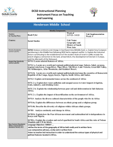 BAAH LESSON PLANS  Africa Geography WEEK 2 