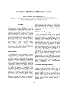 Sindhi Lexical Functional Grammar Development