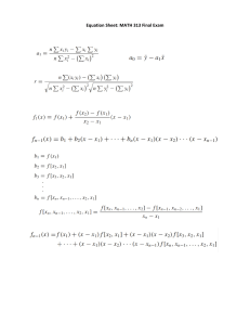 formula sheet