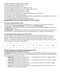 Chemical Bonding: Lewis Model, Ionic & Covalent Bonds
