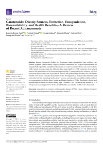 Carotenoids: Sources, Extraction, Benefits - Review