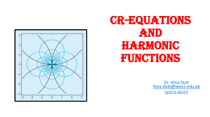 13. CR-equations and Harmonic Functions