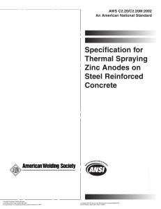 Thermal Spraying Zinc Anodes on Steel Reinforced Concrete Spec