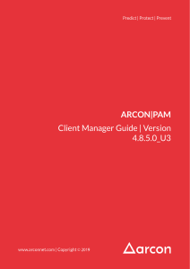 ARCON PAM Client Manager Guide- Version 4.8.5.0 U3