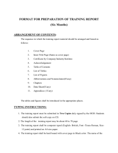 Training Report Format new 2