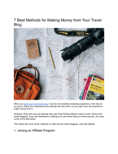 7 Best Methods for Making Money from Your Travel Blog