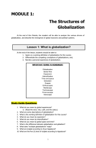 Globalization: Structures, Drivers, and Systems