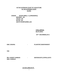 Ghana Supreme Court Judgment: Contract of Sale Dispute