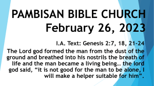 PAMBISAN BIBLE CHURCH