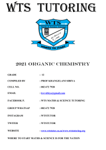 2021 WTS 12 ORGANIC CHEMISTRY -1