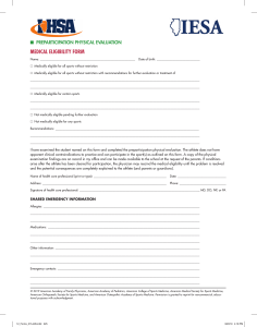 IHSA Pre-Participation Physical Examination Form