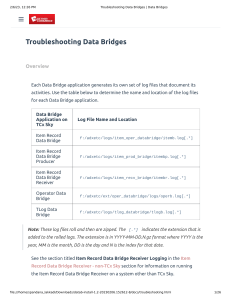 Troubleshooting Data Bridges   Data Bridges (1)