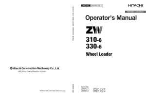 Hitachi ZW 310-6 Operator's Manual