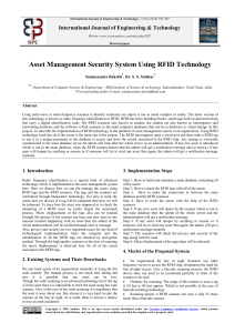 Asset Management Security System Using RFID Techno