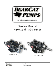 BearCat 450R/450V Pump Service Manual