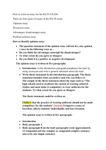 How to write an essay for the IELTS EXAM (1)