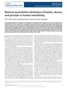 Baker et al 2017 Rational quantitative attribution of beliefs, desires and percepts in human