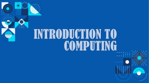 INTODUCTION TO COMPUTING