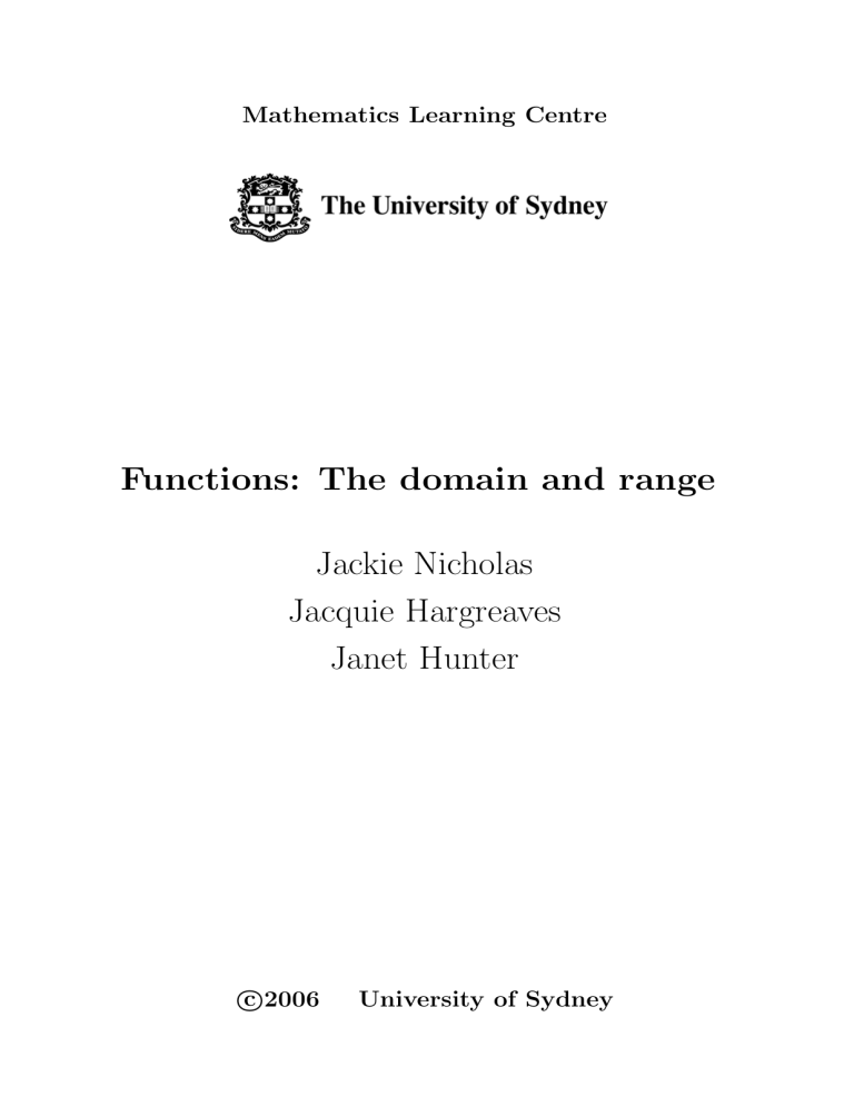 Functions domain and range