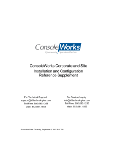 ConsoleWorks Administrator SE Install 2022 mmccarth