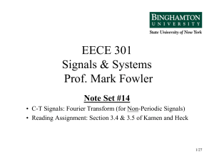 EECE 301 Note Set 14 Fourier Transform
